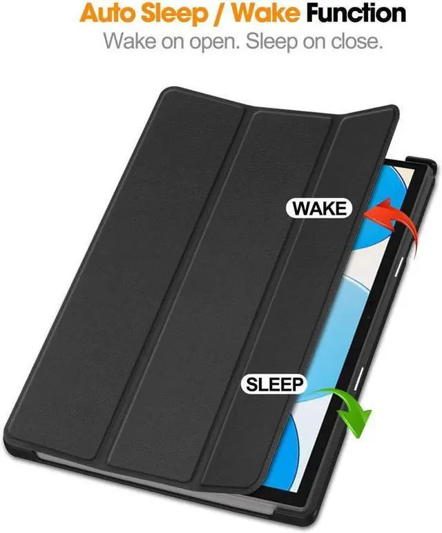 Alt view image 2 of 7 - BONAEVER Case for Tecla Stand M40 / M40 Pro / P20S / P20HD Tri fold Slim Hard Shell Smart Protective Cover with Multi-Angle Stand Universal Stylus Pen