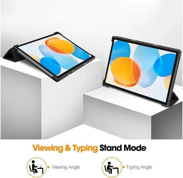 Alt view image 3 of 7 - BONAEVER Case for Tecla Stand M40 / M40 Pro / P20S / P20HD Tri fold Slim Hard Shell Smart Protective Cover with Multi-Angle Stand Universal Stylus Pen