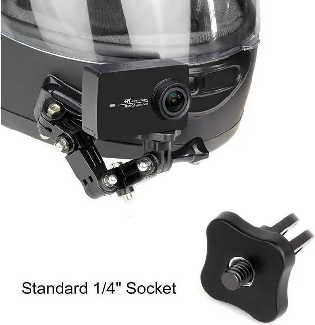 Alt view image 3 of 7 - BONAEVER Motorcycle Helmet Chin Mount Kits for GoPro Hero 12 11 10 9 8 7 6 5 4 Hero Session AKASO SJCAM Yi Action Camera Includes Adhesive Pads Flat Curved J-Hook Mount