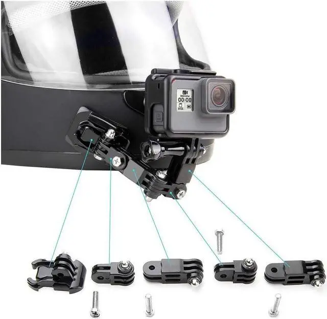 Alt view image 4 of 7 - BONAEVER Motorcycle Helmet Chin Mount Kits for GoPro Hero 12 11 10 9 8 7 6 5 4 Hero Session AKASO SJCAM Yi Action Camera Includes Adhesive Pads Flat Curved J-Hook Mount