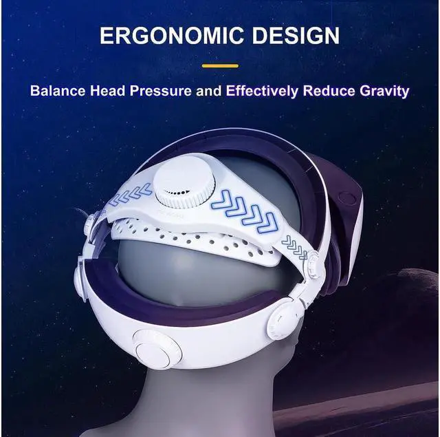 Alt view image 2 of 6 - BONAEVER Adjustable Head Strap for Play Station VR2 Reduced Pressure PSVR2 Strap Enhanced Support Comfort in VR Headset Compatible with PS5 VR2