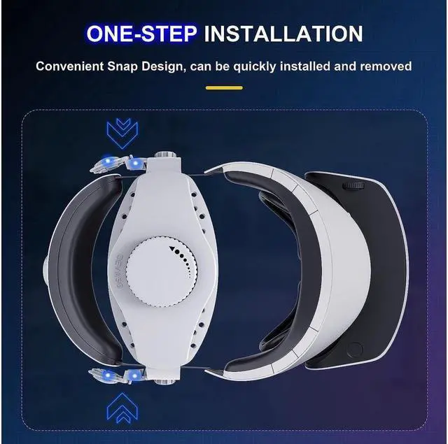 Alt view image 6 of 6 - BONAEVER Adjustable Head Strap for Play Station VR2 Reduced Pressure PSVR2 Strap Enhanced Support Comfort in VR Headset Compatible with PS5 VR2