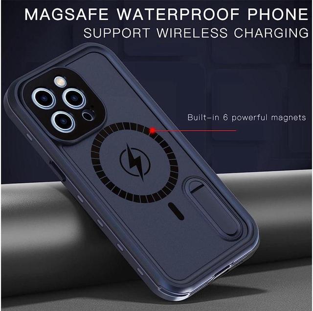 Alt view image 3 of 7 - BONAEVER Waterproof Case for iPhone 13 Pro Max with Mag-Safe Charging Built-in Screen Protector Stand and Magnetic Shockproof for Apple iPhone 13 Pro Max 5G