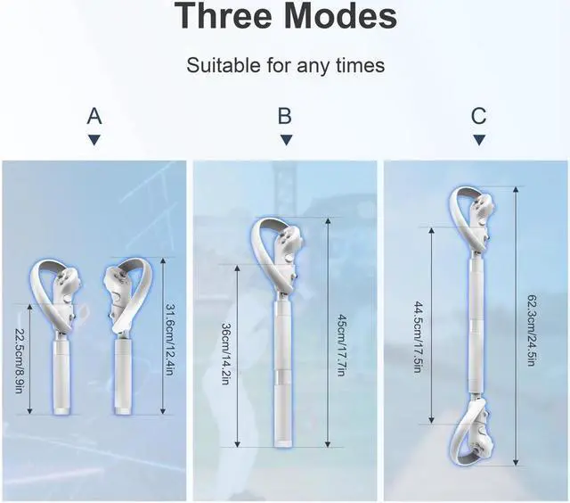 Alt view image 5 of 7 - BONAEVER Extension Grips for PICO 4 Accessories Extension Handle for PICO 4 Controllers Accessory for Beat Saber/Gorilla Tag Long Arms/Golf Club VR Handle Attachments Compatible with Playing VR Games