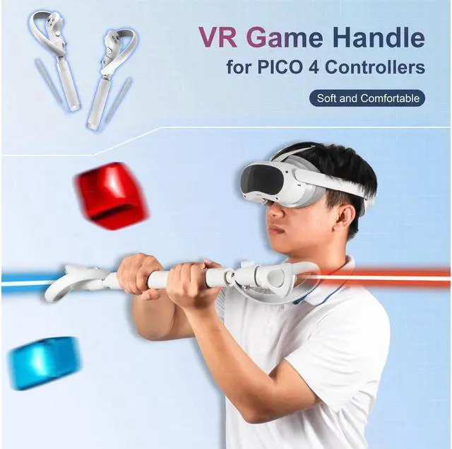Alt view image 2 of 7 - BONAEVER Extension Grips for PICO 4 Accessories Extension Handle for PICO 4 Controllers Accessory for Beat Saber/Gorilla Tag Long Arms/Golf Club VR Handle Attachments Compatible with Playing VR Games