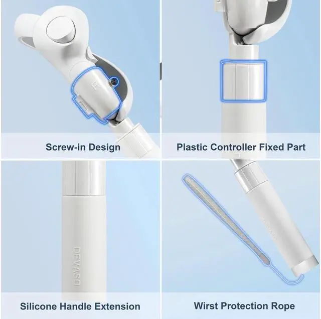 Alt view image 4 of 7 - BONAEVER Extension Grips for PICO 4 Accessories Extension Handle for PICO 4 Controllers Accessory for Beat Saber/Gorilla Tag Long Arms/Golf Club VR Handle Attachments Compatible with Playing VR Games