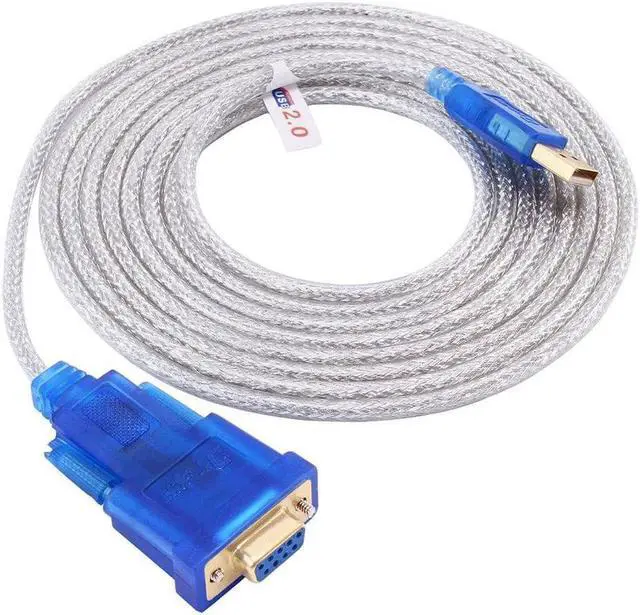 Main image of USB to Serial Adapter 10 ft, USB to RS232 DB9 Female Cable COM Port with FTDI Chipset Supports Windows 11 10 8 7 Mac Linux - 10v Feet