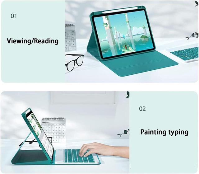 Alt view image 4 of 7 - BONAEVER Keyboard Case with Wireless Mouse Combo for Xiaomi Pad 6 / Pad 6 Pro 11 Inch 2023 Smart Folio Cover with Magnetic Wireless Keyboard Mice