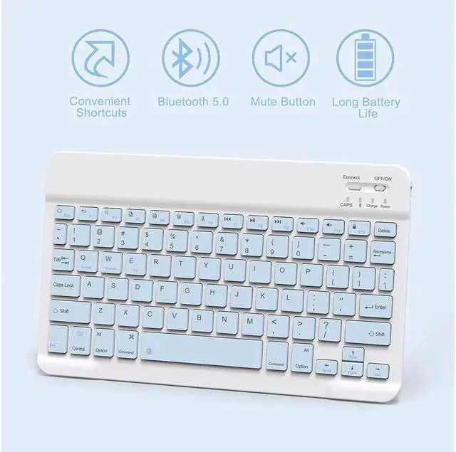 Alt view image 5 of 7 - BONAEVER Keyboard Case with Wireless Mouse Combo for Samsung Galaxy Tab A8 10.5 Inch 2022 Model SM-X200/X205/X207 Smart Folio Cover with Magnetic Wireless Keyboard Mice