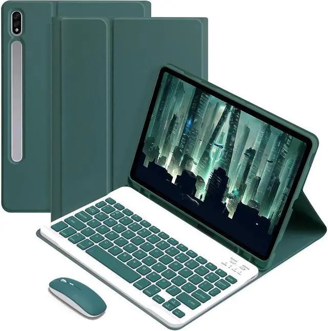 Main image of BONAEVER Keyboard Case with Wireless Mouse Combo for Samsung Galaxy Tab A7 10.4 inch 2020 SM-T500 SM-T505 SM-T507 Smart Folio Cover with Magnetic Wireless Keyboard Mice