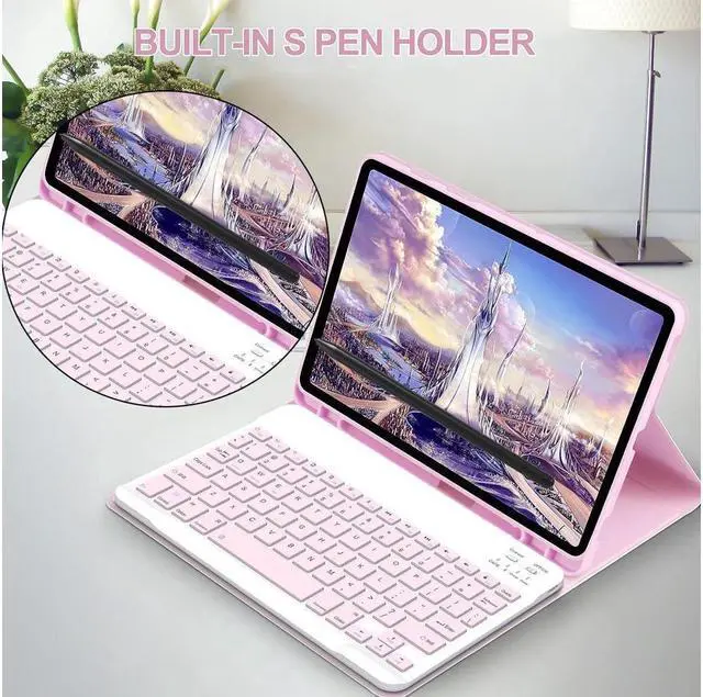Alt view image 4 of 7 - BONAEVER Keyboard Case with Wireless Mouse Combo for Galaxy Tab S6 Lite 10.4 inch 2022/2020 Model SM-P610/P613/P615/P619 Smart Folio Cover with Magnetic Wireless Keyboard Mice
