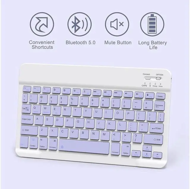 Alt view image 5 of 7 - BONAEVER Keyboard Case with Wireless Mouse Combo for Samsung Galaxy Tab A8 10.5 Inch 2022 Model SM-X200/X205/X207 Smart Folio Cover with Magnetic Wireless Keyboard Mice