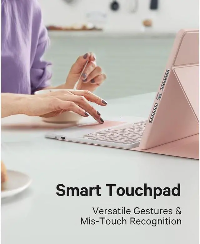 Alt view image 3 of 6 - BONAEVER Touchpad Keyboard Case for Huawei MatePad 11 inch 2023 Smart Folio Cover with Pencil Holder Magnetic Wireless Bluetooth Keyboard