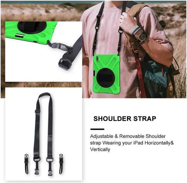 Alt view image 4 of 5 - BONAEVER Huawei MatePad 10.4 inch 2020 2022 Case with Pencil Holder Rotatable Stand and Strap Shoulder Belt Shockproof Protective Cover