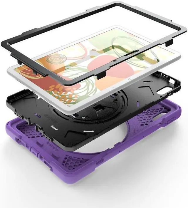 Alt view image 3 of 4 - BONAEVER Huawei MatePad 10.4 inch 2020 2022 Case with Pencil Holder Rotatable Stand and Strap Shoulder Belt Shockproof Protective Cover