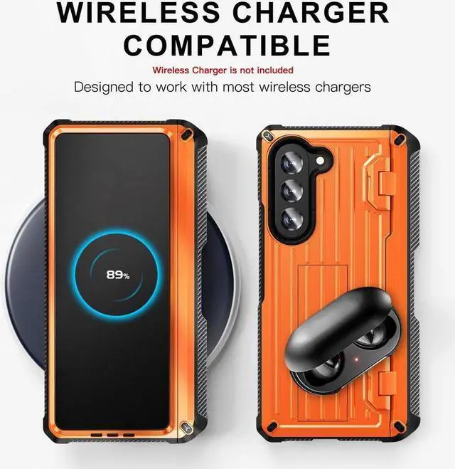 Alt view image 3 of 7 - BONAEVER Case for Samsung Galaxy Z Fold 5 5G 2023 Military-Grade Full-Body Shockproof Phone Cover Rugged Bumper Case with Built-in Screen Protector & Stand and & S Pen Slot