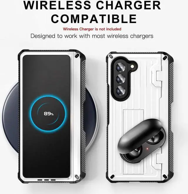 Alt view image 3 of 7 - BONAEVER Case for Samsung Galaxy Z Fold 5 5G 2023 Military-Grade Full-Body Shockproof Phone Cover Rugged Bumper Case with Built-in Screen Protector & Stand and & S Pen Slot
