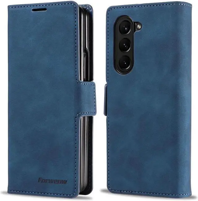 Main image of BONAEVER For Samsung Galaxy Galaxy Z Fold 5 Case Premium PU Leather Cover TPU Bumper with Card Holder Stand andidden Magnetic Shockproof Flip Wallet Case for Galaxy Z Fold 5 5G 2023 Released