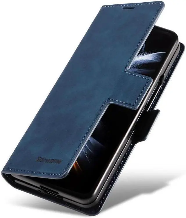 Alt view image 5 of 7 - BONAEVER For Samsung Galaxy Galaxy Z Fold 5 Case Premium PU Leather Cover TPU Bumper with Card Holder Stand andidden Magnetic Shockproof Flip Wallet Case for Galaxy Z Fold 5 5G 2023 Released
