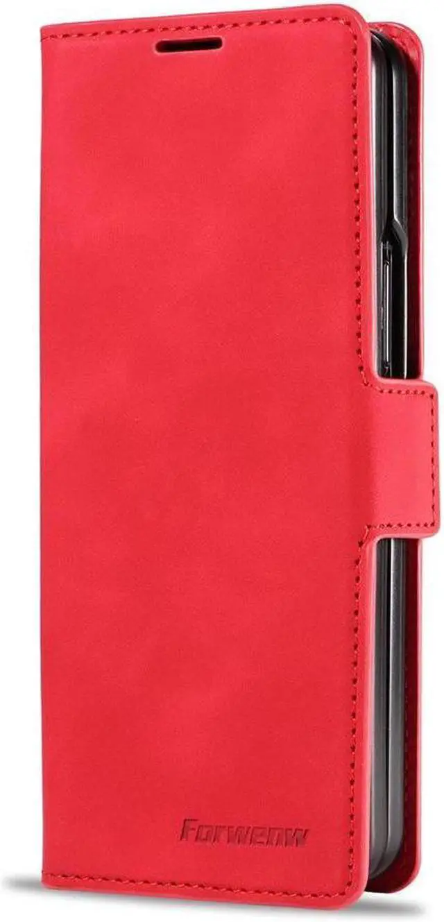 Alt view image 2 of 6 - BONAEVER For Samsung Galaxy Galaxy Z Fold 5 Case Premium PU Leather Cover TPU Bumper with Card Holder Stand andidden Magnetic Shockproof Flip Wallet Case for Galaxy Z Fold 5 5G 2023 Released
