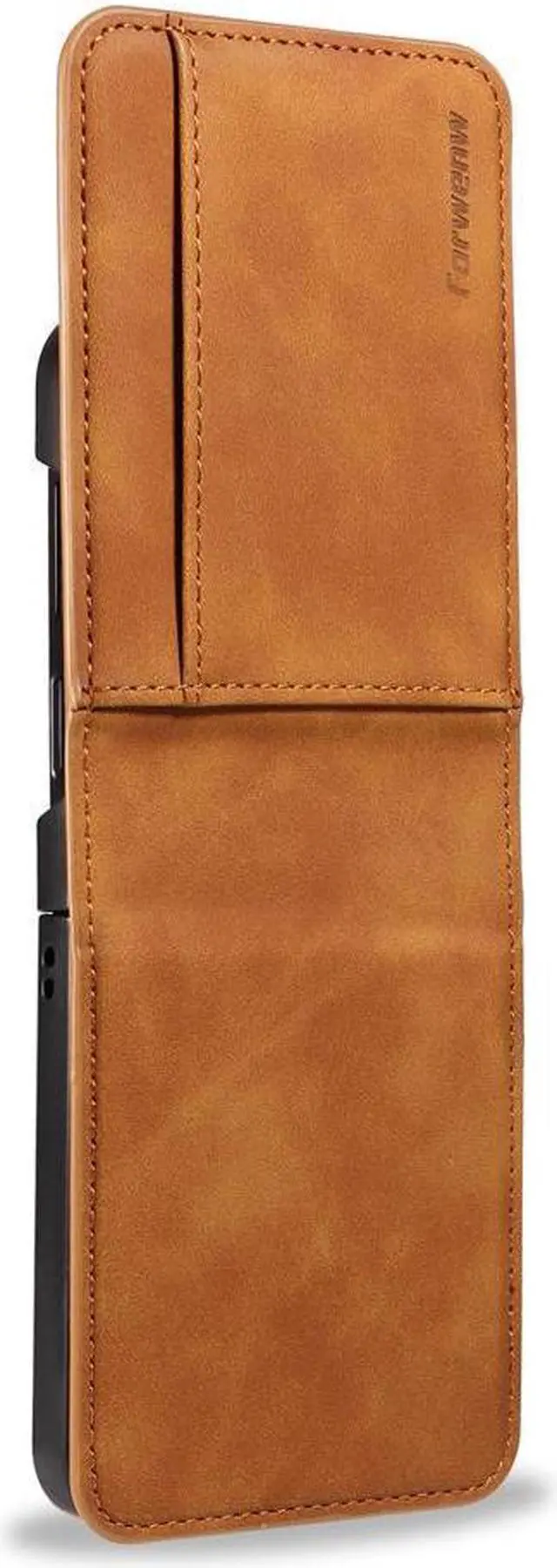 Main image of BONAEVER For Samsung Galaxy Z Flip 5 5G 2023 Case Premium PU Leather Cover with Card Holder Magnetic Shockproof Phone Cover Flip Wallet Case