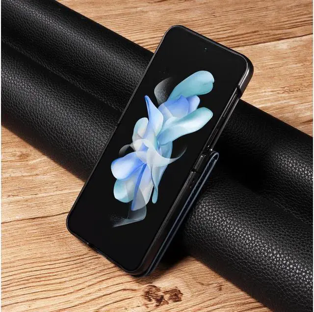 Alt view image 7 of 7 - BONAEVER For Samsung Galaxy Z Flip 5 5G 2023 Case Premium PU Leather Cover with Card Holder Magnetic Shockproof Phone Cover Flip Wallet Case