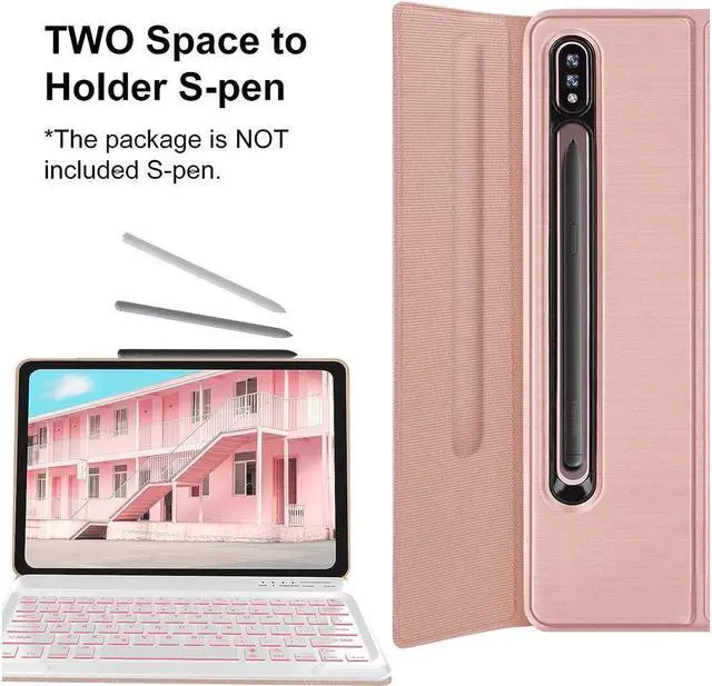 Alt view image 5 of 7 - BONAEVER Keyboard Case with Mouse Combo for Samsung Galaxy Tab S9 11 Inch 2023 Model SM-X710 SM-X716B SM-X718U Smart Folio Cover with 7 Colors Backlit Magnetic Wireless Keyboard