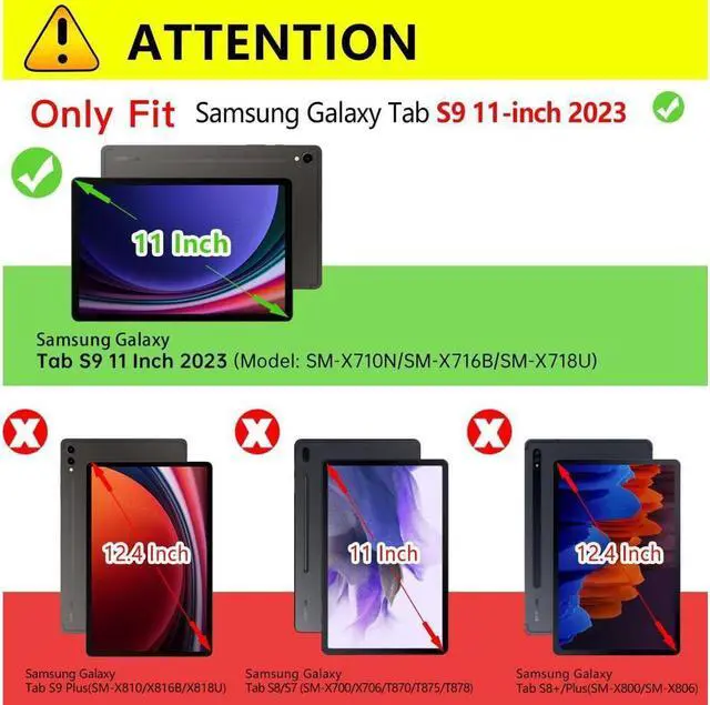 Alt view image 2 of 7 - BONAEVER Keyboard Case with Wireless Mouse Combo for Samsung Galaxy Tab S9 11 Inch 2023 Model SM-X710 SM-X716B SM-X718U Smart Folio Cover with Magnetic Wireless Bluetooth Keyboard