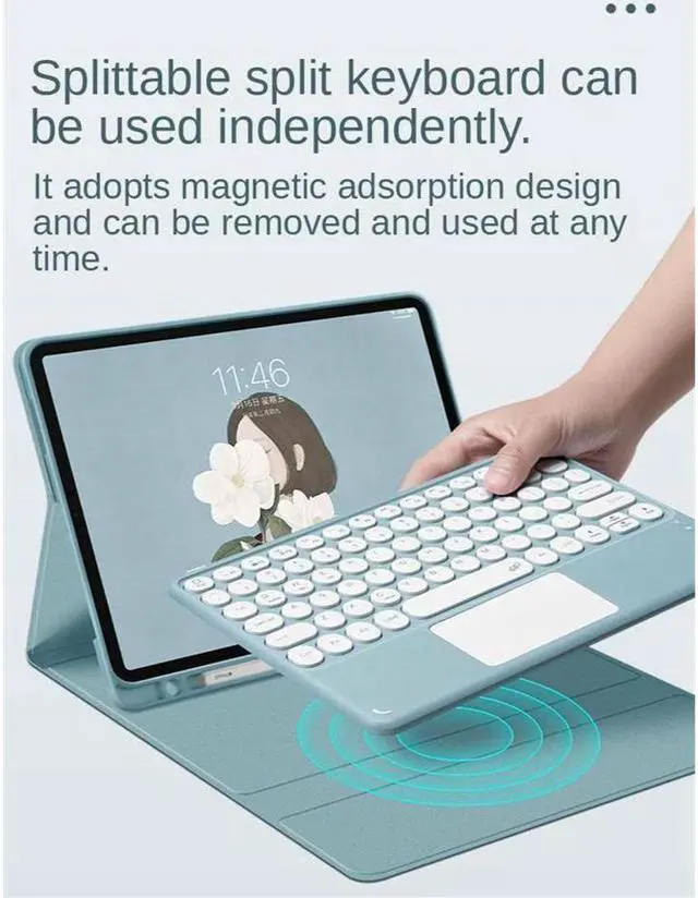 Alt view image 2 of 7 - BONAEVER Touchpad Keyboard Case for Samsung Galaxy Tab S10 Plus / S9 Plus / S9 FE Plus / S8 Plus 12.4 inch Slim Leather Cover with Keyboard / Trackpad / Pencil Holder