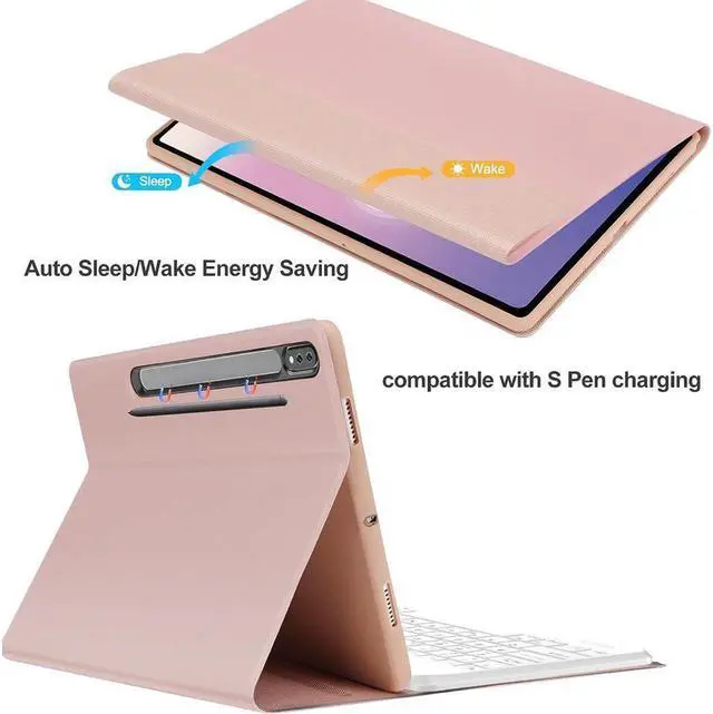 Alt view image 4 of 7 - BONAEVER Keyboard Case with Mouse Combo for Samsung Galaxy Tab S10 Plus / S9 Plus / S9 FE Plus / S8 Plus 12.4 inch Smart Folio Cover with 7 Colors Backlit Magnetic Wireless Keyboard