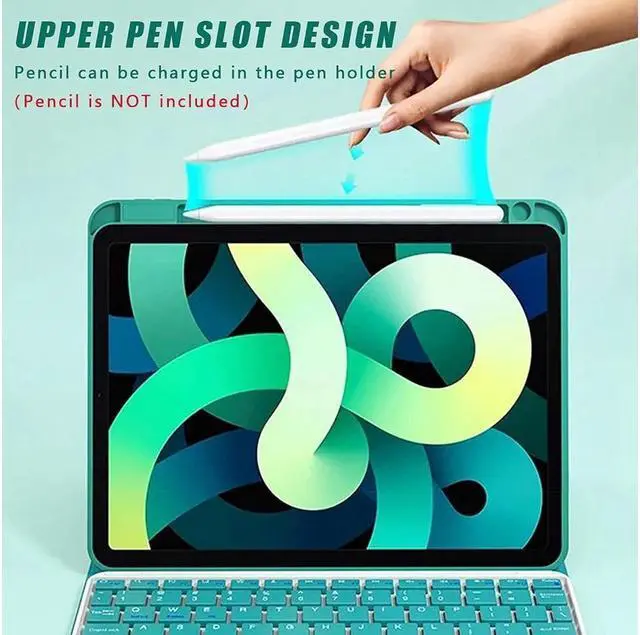 Alt view image 2 of 7 - BONAEVER Touchpad Keyboard Case for iPad 2017 2018 5th 6th Generation 9.7 Inch iPad Air 2 / Air 1 Smart Stand Cover with Wireless Magnetic Keyboard Pencil Holder