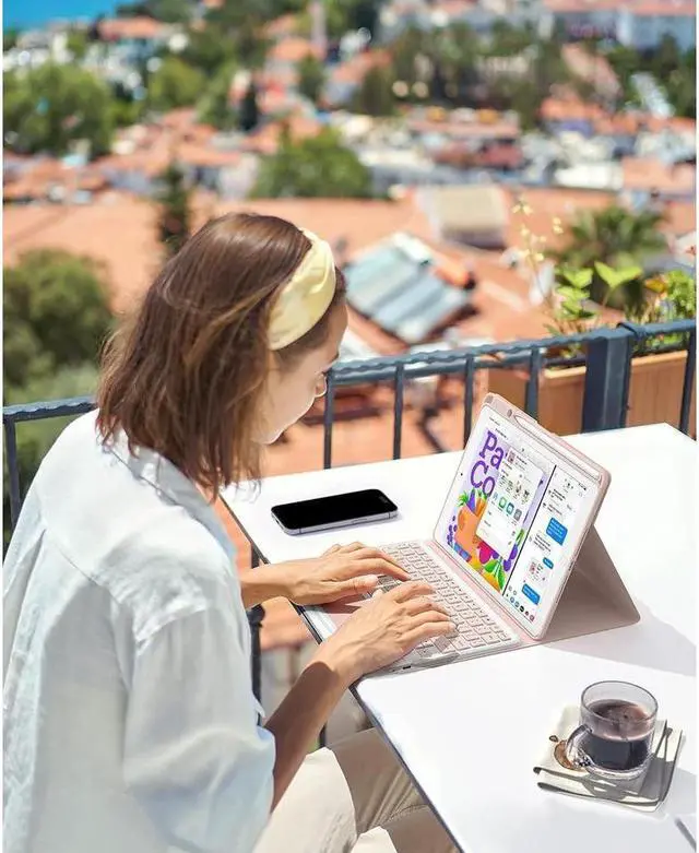 Alt view image 5 of 5 - BONAEVER Touchpad Keyboard Case for iPad 10.2 inch 9th 8th 7th 2021/2020/2019 iPad Pro 10.5 inch/iPad Air 3 10.5 Smart Stand Cover with Wireless Magnetic Keyboard Pencil Holder