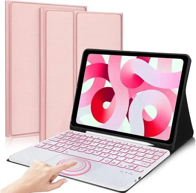 Main image of BONAEVER Bluetooth Touchpad Keyboard Case for Samsung Galaxy Tab S10 Ultra 2024 / S9 Ultra 2023 / Galaxy S8 Ultra 14 7 Colors Backlight Wireless Trackpad Keyboard & Slim PU Stand Cover with Pen Holder