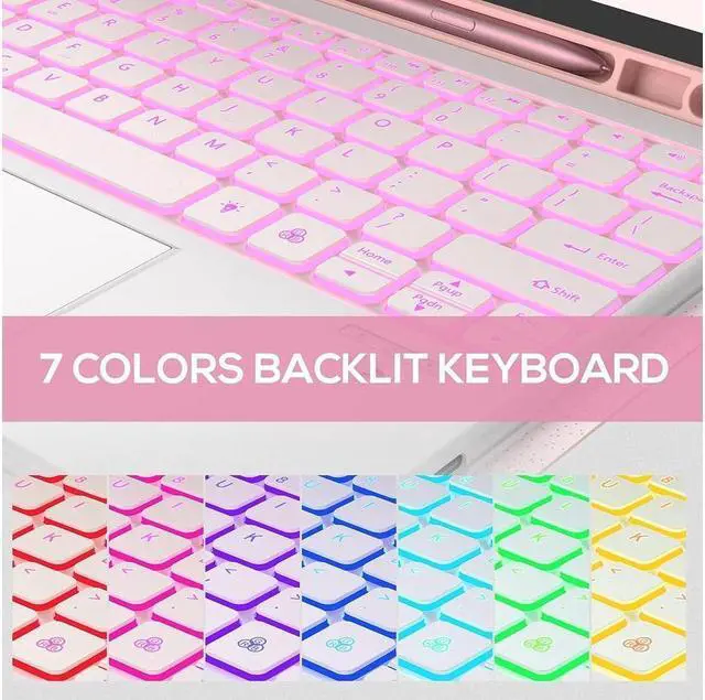 Alt view image 6 of 7 - BONAEVER Bluetooth Touchpad Keyboard Case for Samsung Galaxy Tab S10 Ultra 2024 / S9 Ultra 2023 / Galaxy S8 Ultra 14 7 Colors Backlight Wireless Trackpad Keyboard & Slim PU Stand Cover with Pen Holder