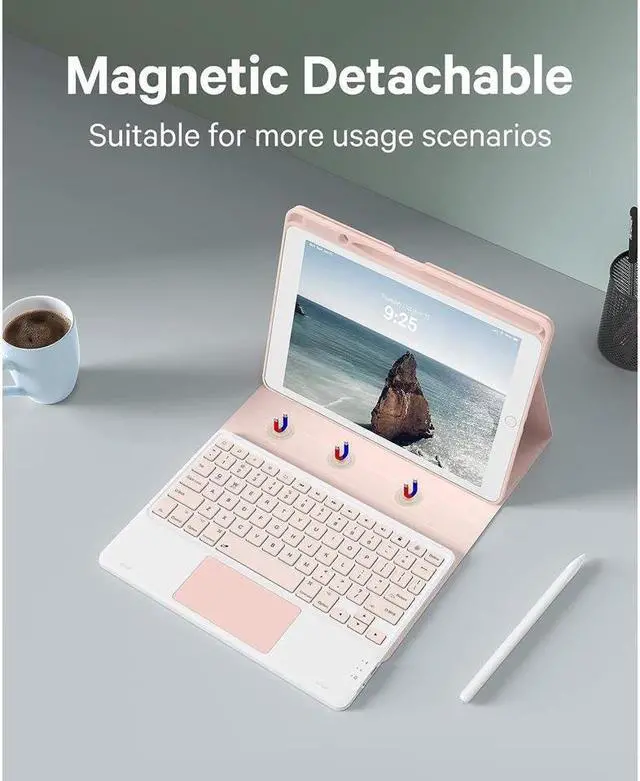 Alt view image 4 of 5 - BONAEVER Touchpad Keyboard Case for iPad 10.2 inch 9th 8th 7th 2021/2020/2019 iPad Pro 10.5 inch/iPad Air 3 10.5 Smart Stand Cover with Wireless Magnetic Keyboard Pencil Holder