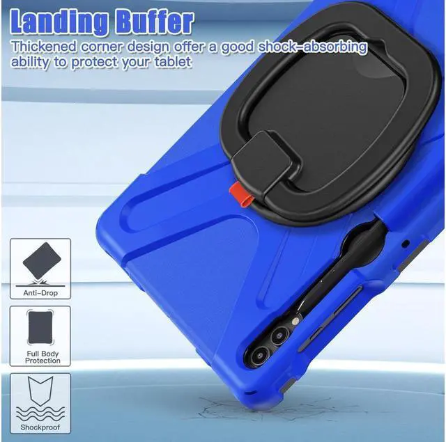 Alt view image 4 of 7 - BONAEVER Case for Samsung Galaxy Tab S10 Plus 2024 / S9 Plus 2023 / S9 FE Plus / S8 Plus 2022 / S7 FE 2021 / S7 Plus 2020 12.4 inch Protective Shockproof Cover with Rotating Stand and /Shoulder Strap