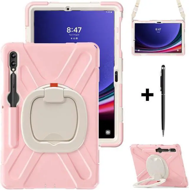 Main image of BONAEVER Case for Samsung Galaxy Tab S9 Plus 2023 / S9 FE Plus / S8 Plus 2022 / S7 FE 2021 / S7 Plus 2020 12.4 inch Protective Shockproof Cover with 360 Degree Rotating Stand and /Shoulder Strap