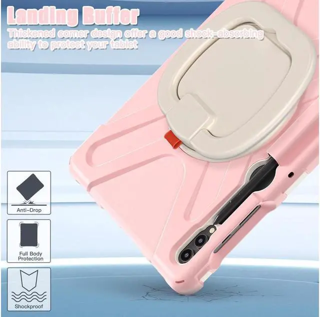 Alt view image 4 of 7 - BONAEVER Case for Samsung Galaxy Tab S9 Plus 2023 / S9 FE Plus / S8 Plus 2022 / S7 FE 2021 / S7 Plus 2020 12.4 inch Protective Shockproof Cover with 360 Degree Rotating Stand and /Shoulder Strap