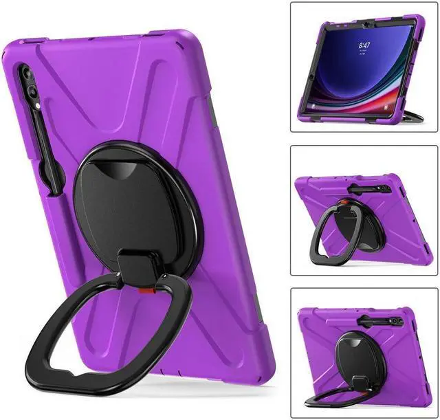 Alt view image 2 of 7 - BONAEVER Case for Samsung Galaxy Tab S10 Plus 2024 / S9 Plus 2023 / S9 FE Plus / S8 Plus 2022 / S7 FE 2021 / S7 Plus 2020 12.4 inch Protective Shockproof Cover with Rotating Stand and /Shoulder Strap