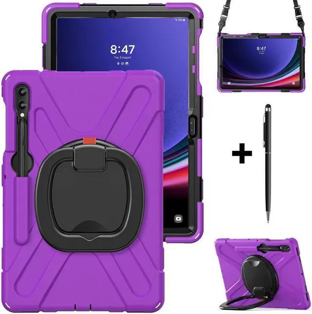 Main image of BONAEVER Case for Samsung Galaxy Tab S10 Plus 2024 / S9 Plus 2023 / S9 FE Plus / S8 Plus 2022 / S7 FE 2021 / S7 Plus 2020 12.4 inch Protective Shockproof Cover with Rotating Stand and /Shoulder Strap