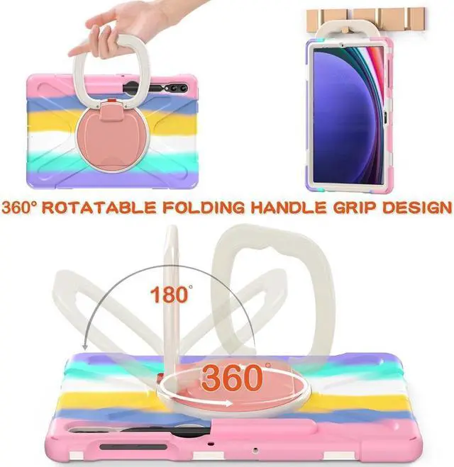 Alt view image 3 of 7 - BONAEVER Case for Samsung Galaxy Tab S9 Plus 2023 / S9 FE Plus / S8 Plus 2022 / S7 FE 2021 / S7 Plus 2020 12.4 inch Protective Shockproof Cover with 360 Degree Rotating Stand and /Shoulder Strap