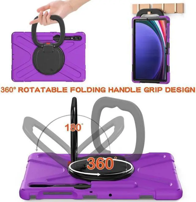 Alt view image 3 of 7 - BONAEVER Case for Samsung Galaxy Tab S10 Plus 2024 / S9 Plus 2023 / S9 FE Plus / S8 Plus 2022 / S7 FE 2021 / S7 Plus 2020 12.4 inch Protective Shockproof Cover with Rotating Stand and /Shoulder Strap