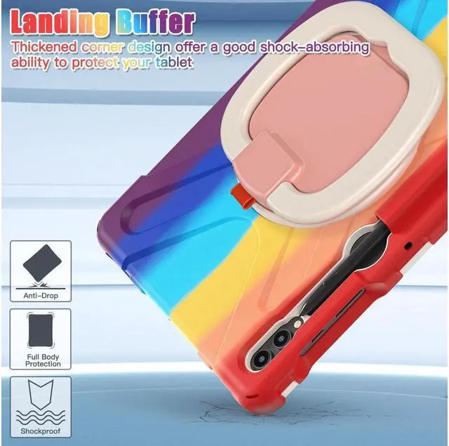 Alt view image 4 of 7 - BONAEVER Case for Samsung Galaxy Tab S10 Plus 2024 / S9 Plus 2023 / S9 FE Plus / S8 Plus 2022 / S7 FE 2021 / S7 Plus 2020 12.4 inch Protective Shockproof Cover with Rotating Stand and /Shoulder Strap