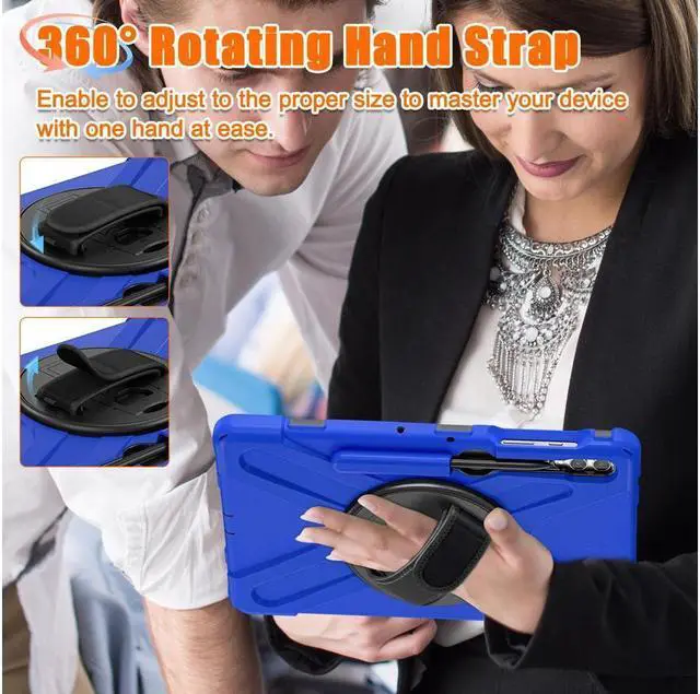 Alt view image 2 of 7 - BONAEVER Protective Case for Samsung Galaxy Tab S10 Plus 2024/S9 Plus 2023/S9 FE Plus 2023/S8 Plus 2022/S7 FE 2021/S7 Plus 2020 12.4" Shockproof Cover with Rotating Stand and /Shoulder Strap