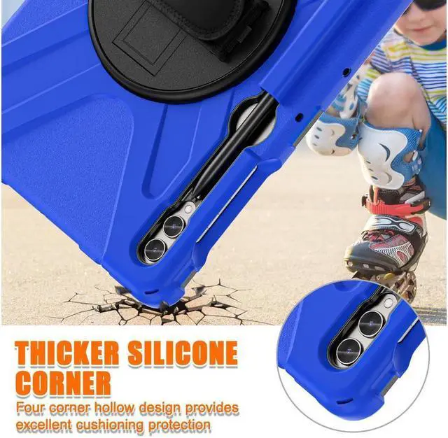 Alt view image 3 of 7 - BONAEVER Protective Case for Samsung Galaxy Tab S10 Plus 2024/S9 Plus 2023/S9 FE Plus 2023/S8 Plus 2022/S7 FE 2021/S7 Plus 2020 12.4" Shockproof Cover with Rotating Stand and /Shoulder Strap