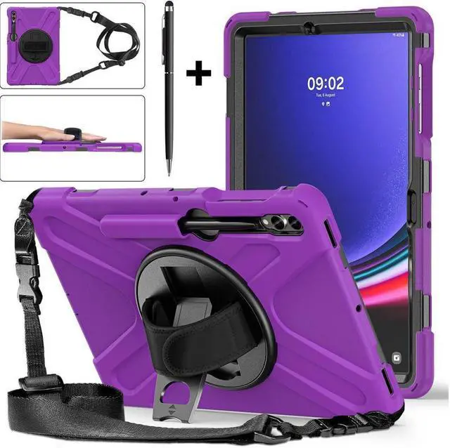Main image of BONAEVER Protective Case for Samsung Galaxy Tab S10 Plus 2024/S9 Plus 2023/S9 FE Plus 2023/S8 Plus 2022/S7 FE 2021/S7 Plus 2020 12.4" Shockproof Cover with Rotating Stand and /Shoulder Strap