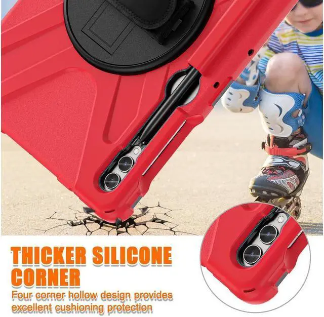Alt view image 3 of 7 - BONAEVER Protective Case for Samsung Galaxy Tab S10 Plus 2024/S9 Plus 2023/S9 FE Plus 2023/S8 Plus 2022/S7 FE 2021/S7 Plus 2020 12.4 inch Shockproof Cover with Rotating Stand and /Shoulder Strap