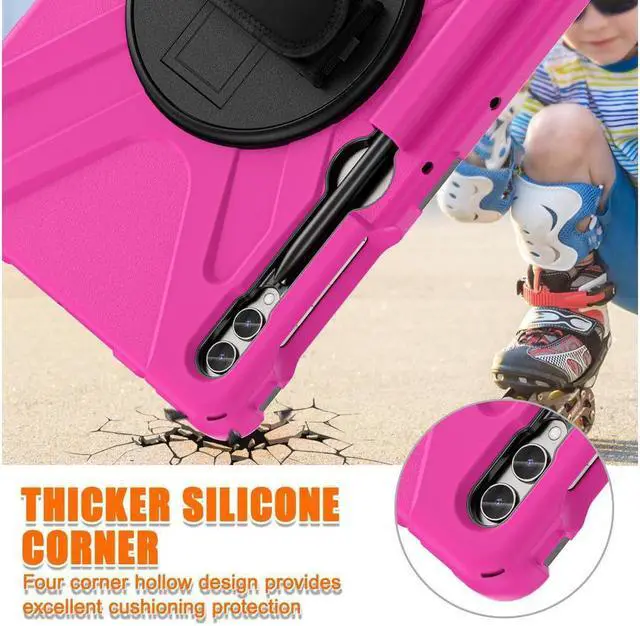 Alt view image 2 of 7 - BONAEVER Protective Case for Samsung Galaxy Tab S10 Plus 2024/S9 Plus 2023/S9 FE Plus 2023/S8 Plus 2022/S7 FE 2021/S7 Plus 2020 12.4 inch Shockproof Cover with Rotating Stand and /Shoulder Strap