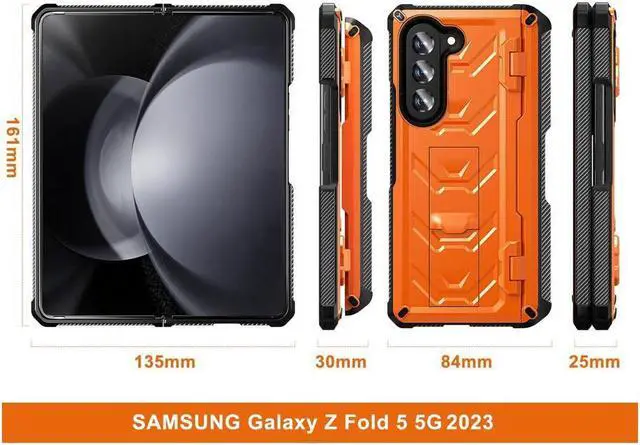 Alt view image 5 of 7 - BONAEVER For Samsung Galaxy Z Fold 5 Case with S Pen Holder Built-in Stand and & Screen Protector 360° Full-Body & Hinge Protection Rugged Phone Cover for Galaxy Z Fold 5 2023
