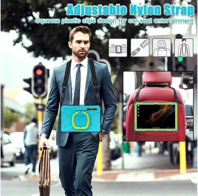 Alt view image 7 of 7 - BONAEVER For Samsung Galaxy Tab S10 Ultra 2024 / S9 Ultra 2023 / S8 Ultra 14.6 2022 Case Shockproof Protective Case for Galaxy Tab S8 Ultra 14.6" 2022 with Stand andandle Hand Strap & Shoulder Strap